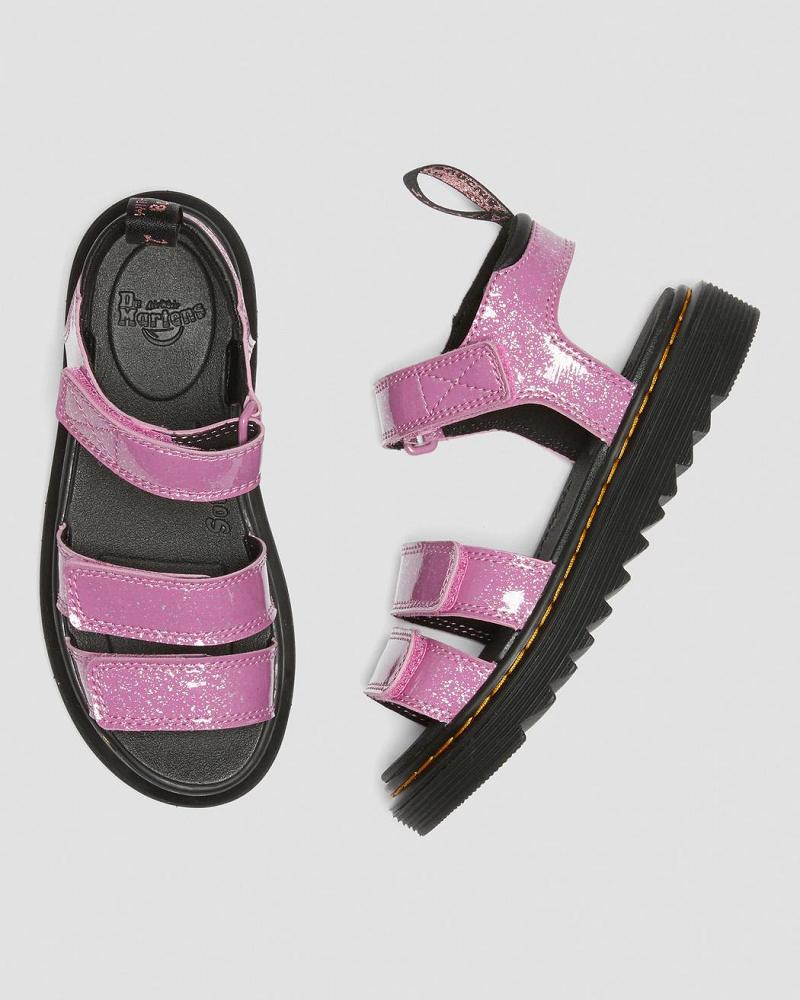 Dr Martens Junior Klaire Glitter Sandaler Barn Rosa | Norge 109ILH